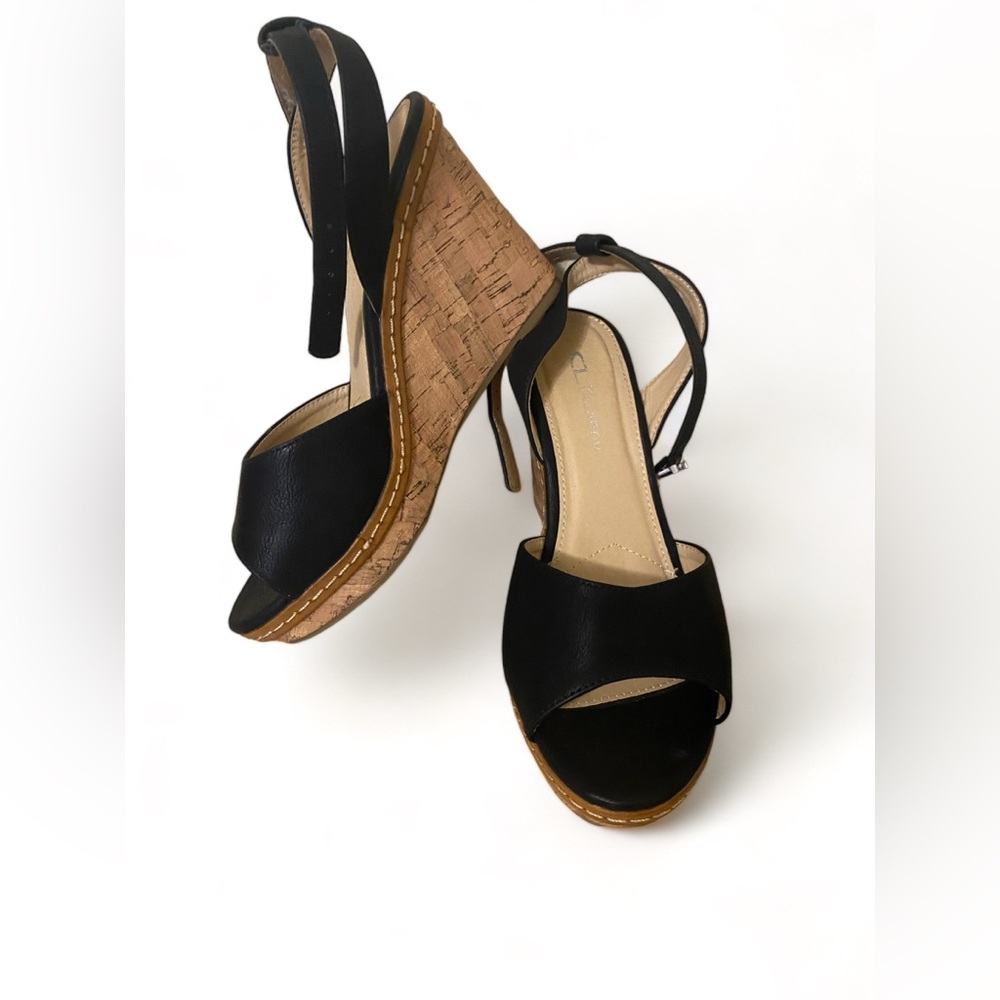 Black Chinese Laundry Wedges 8.5